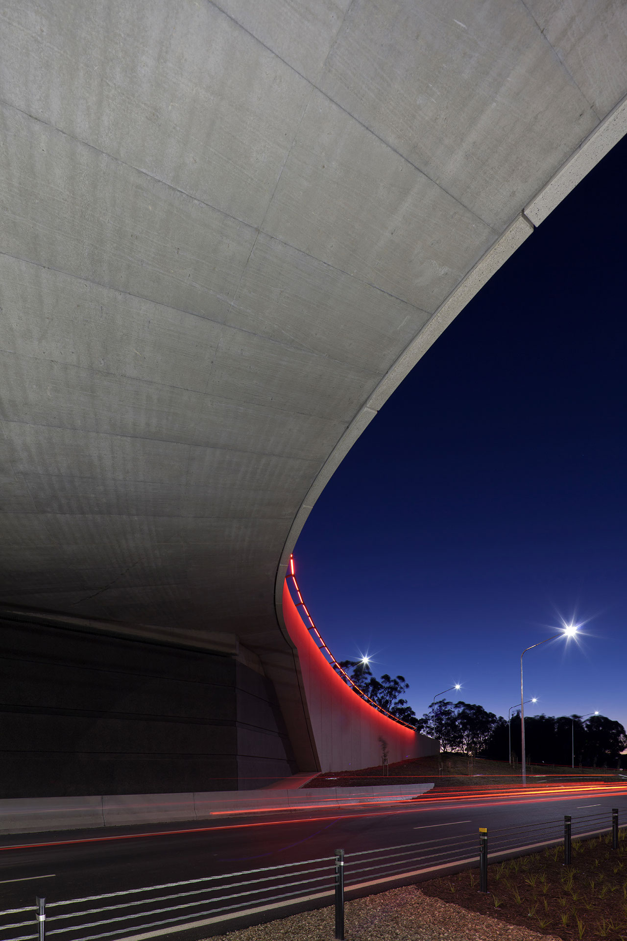 Street view showing large scale of kings avenue overpass as a time lapse.