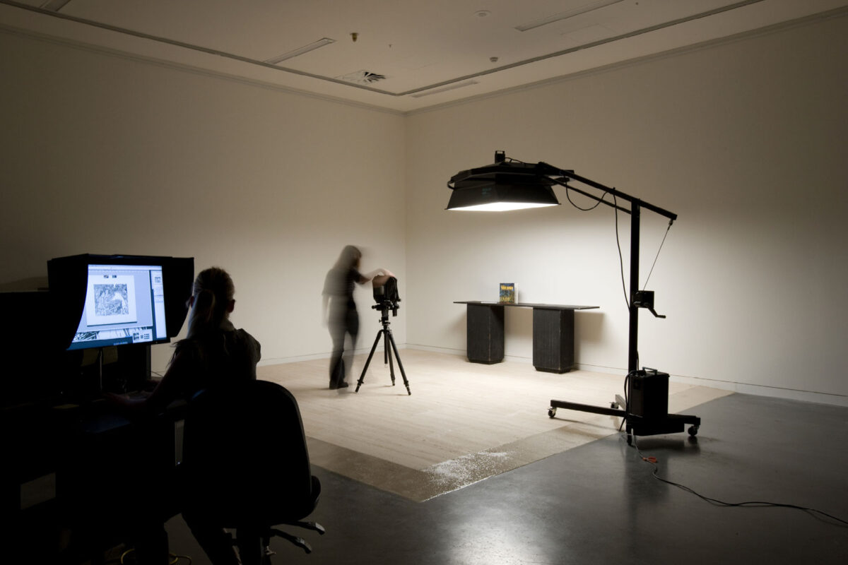 Interior view of Secure Art store Photography studio.